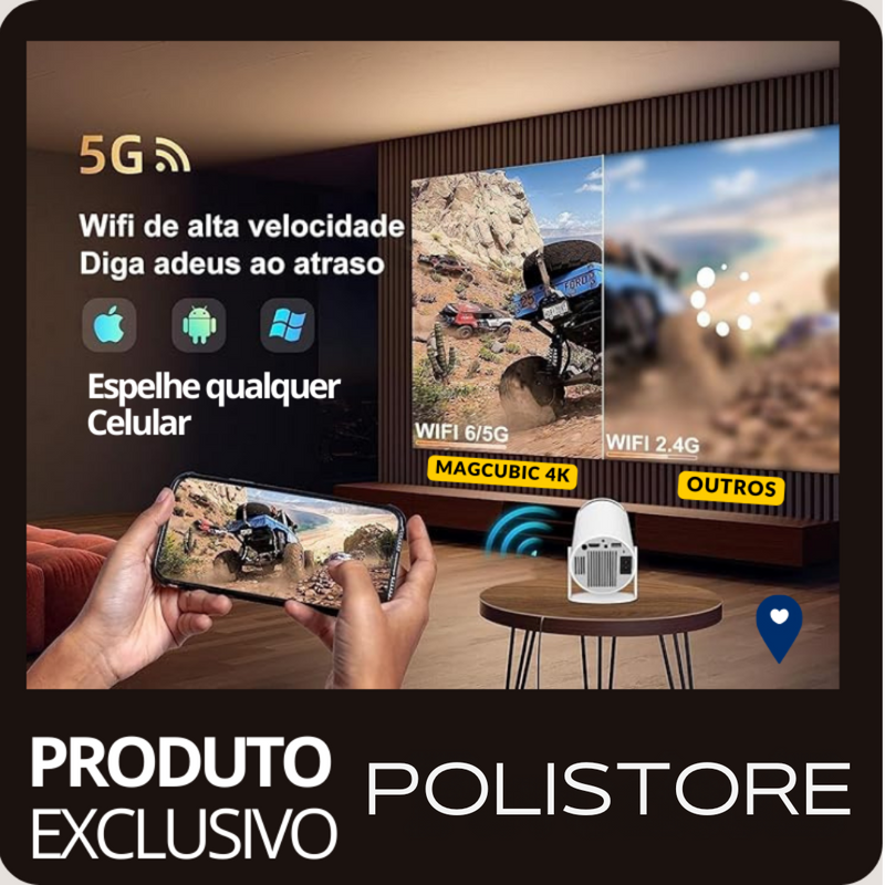 Projetor Portátil 4K MAGCUBIC