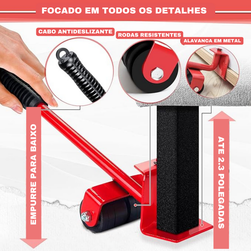 Movedor e Levantador para Móveis Kit 5Pçs - PoliStore