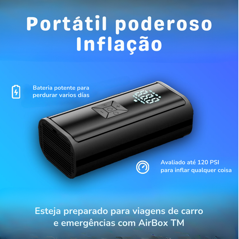 AirBox™ - A solução definitiva para problemas com pneus! Viaje sem preocupações!