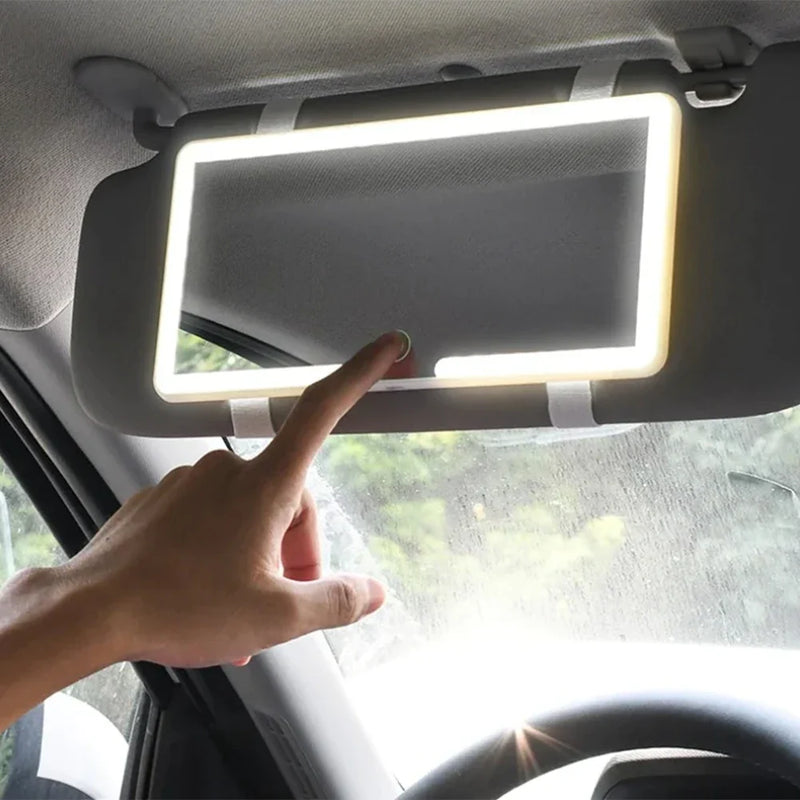 Espelho de Maquiagem para carro com LED - Frete Grátis