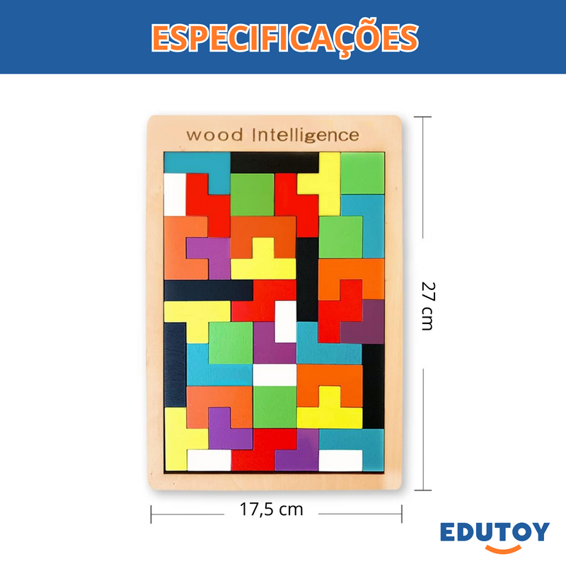 Quebra-Cabeça Tetris de Madeira Edutoy® - PoliStore