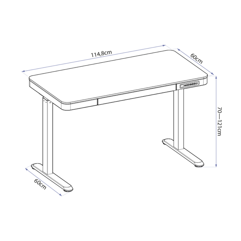 Mesa com Regulagem de Altura Elétrica Elements Musa Wood