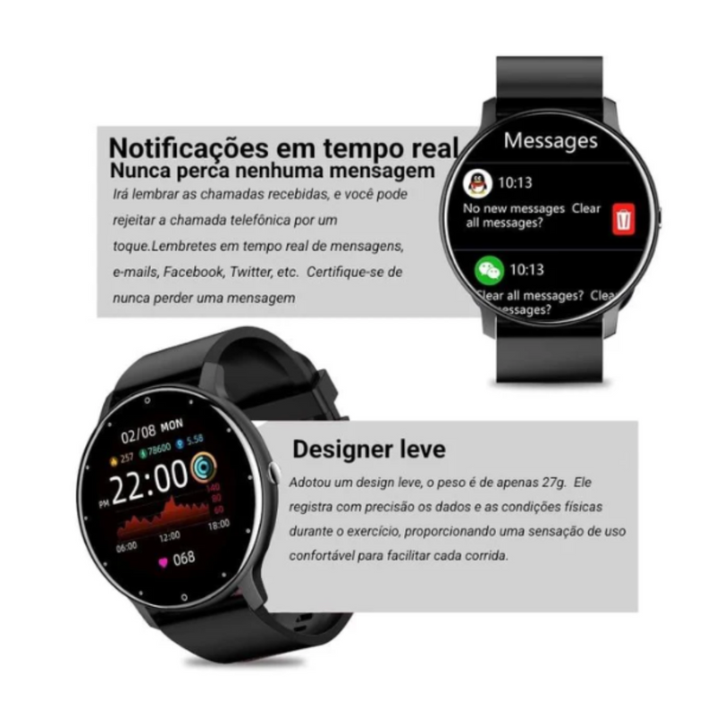 SMART SWHATCH LIGE 2024 MONITOR DE FREQUÊNCIA CARDIACA A PROVA D´ÁGUA + Brinde especial - SOMENTE HOJE!