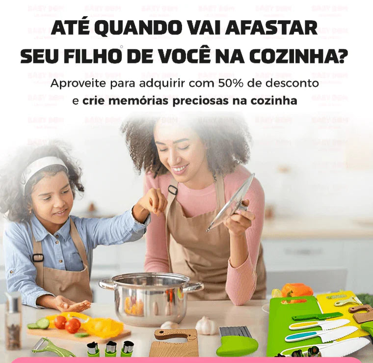 Cozinha Kids: Corte Real de Alimento e Ultra Seguro | 13 peças (LEVE 2 E ECONOMIZE) - PoliStore