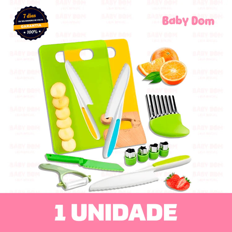 Cozinha Kids: Corte Real de Alimento e Ultra Seguro | 13 peças (LEVE 2 E ECONOMIZE) - PoliStore