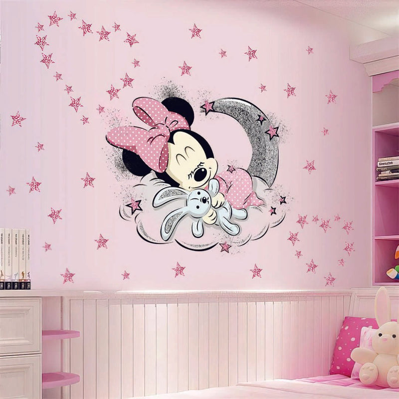 Adesivo de Parede Disney Minnie e Mickey Quarto do Bebê - PoliStore