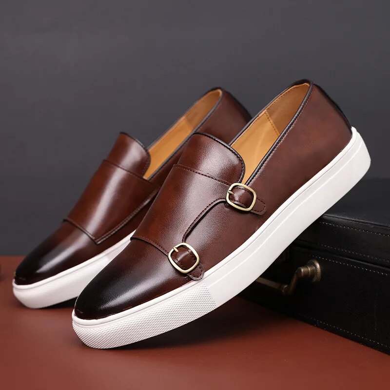 Lomano Loafers de couro genuíno