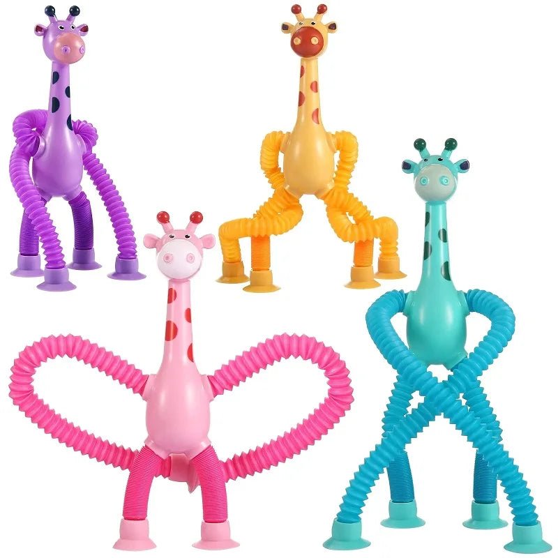 (Kit 4 ) Girafas Divertidas Articulada com Ventosa - PoliStore